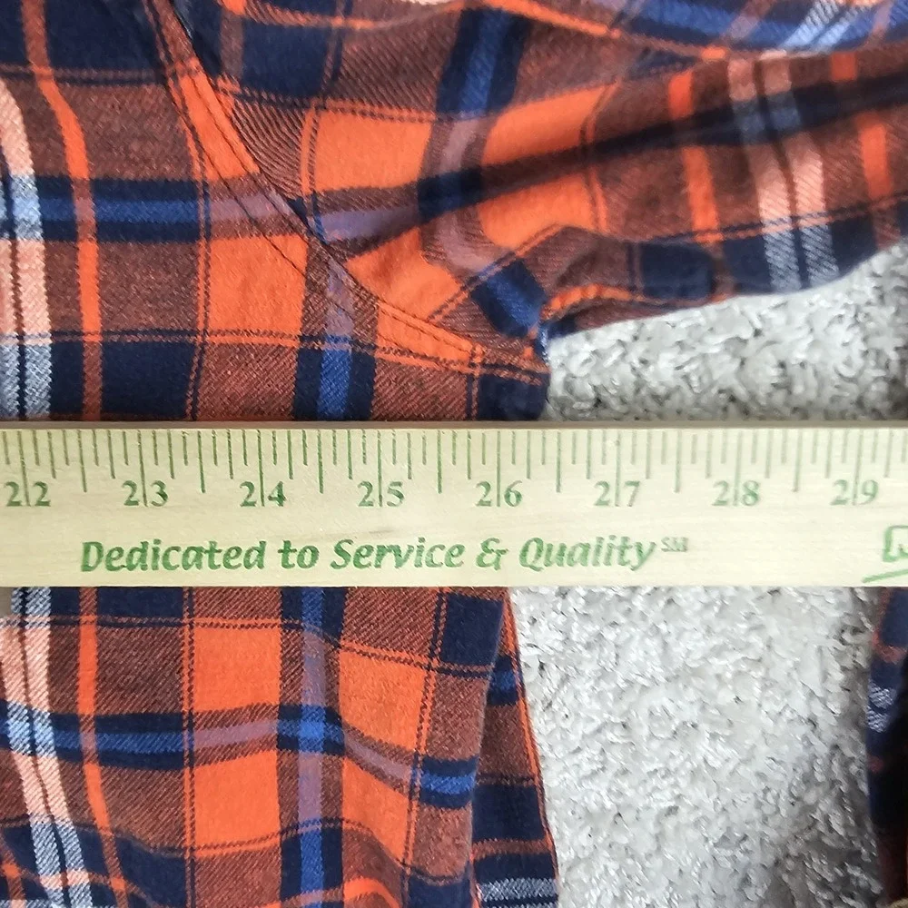 Legendary Whitetails Flannel Shirt Sz 2XLT Orange Plaid Fall Corduroy Trim Buck